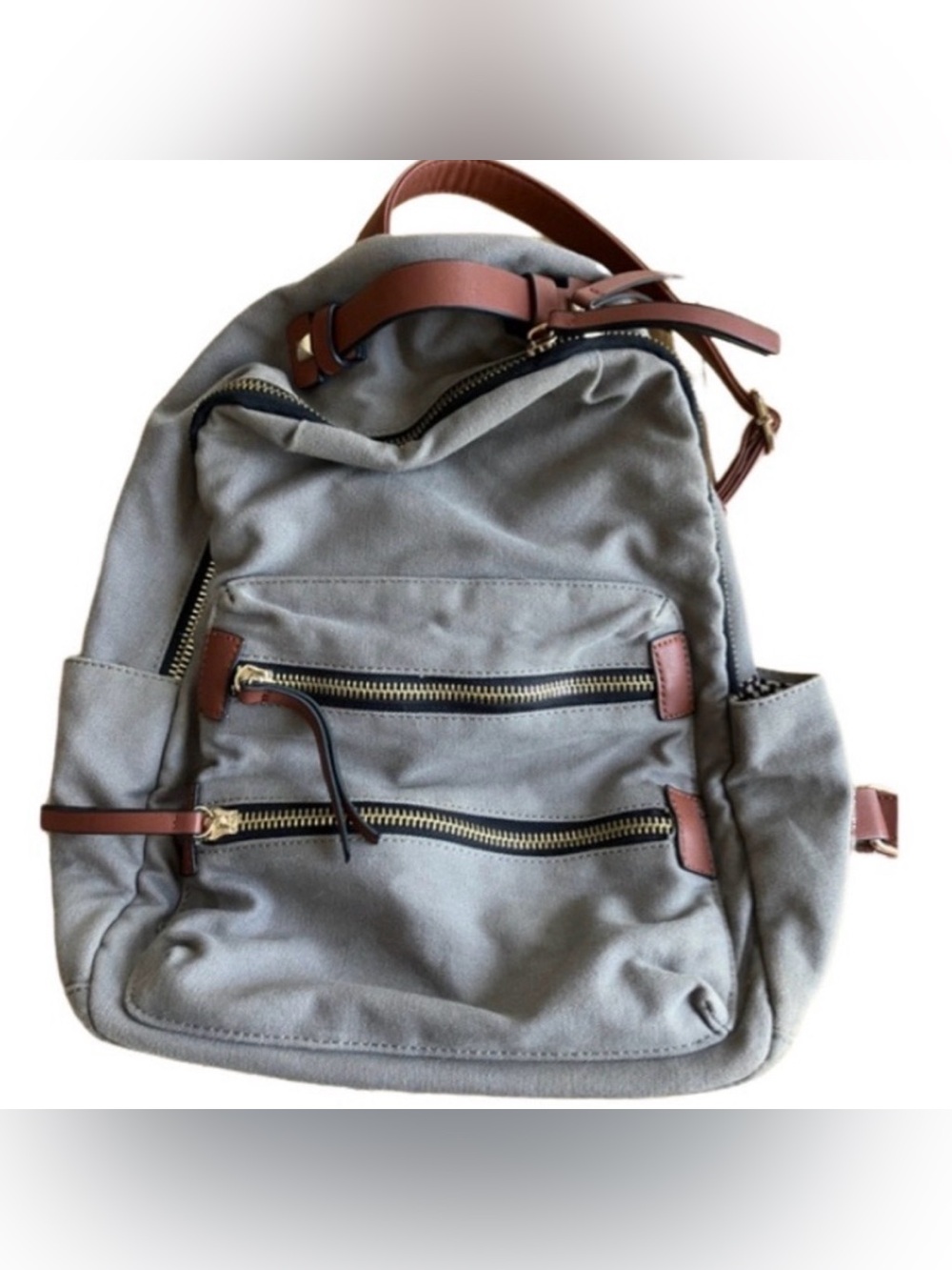 Antik Kraft Tan Canvas Mixed Media Backpack